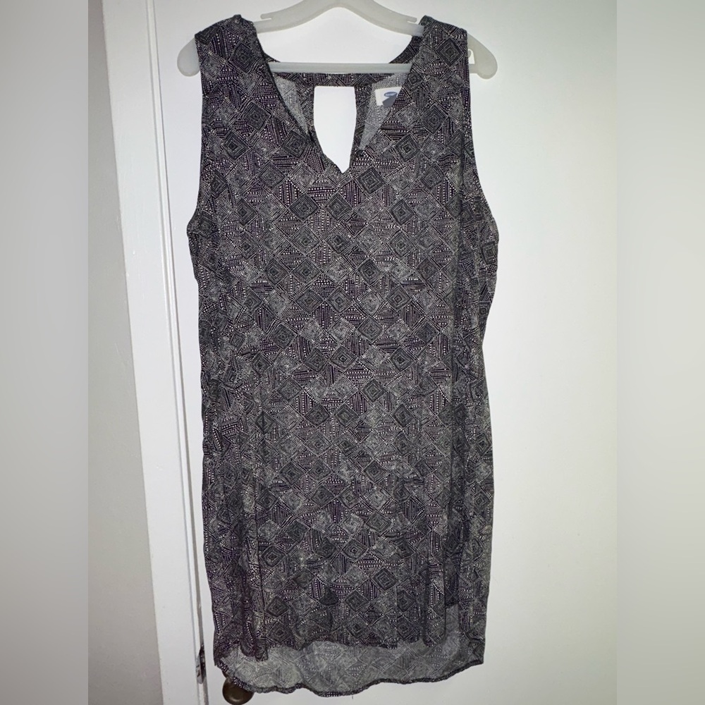 Old Navy Gray and Black Sheath Dress Halter Neck
